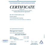 Certificate ISO 22716 2007 IQNet